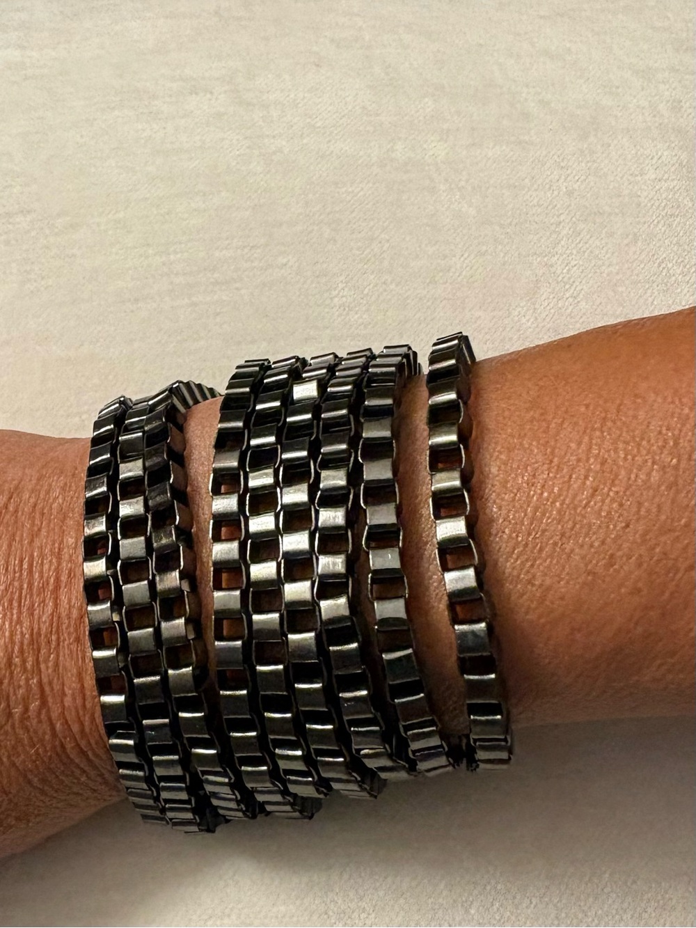 Multi-Strand Gunmetal steel bracelet